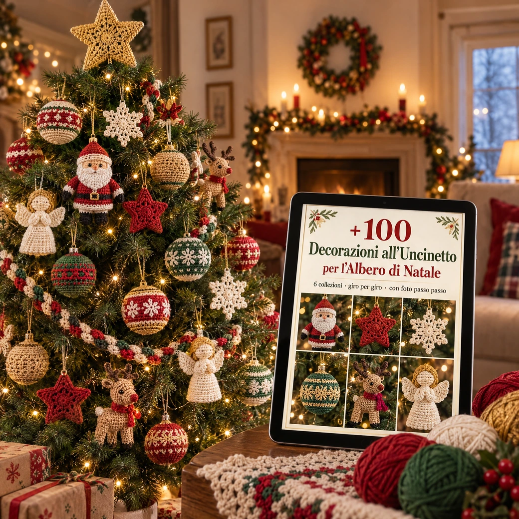+100 decorazioni all'uncinetto per l'albero di Natale